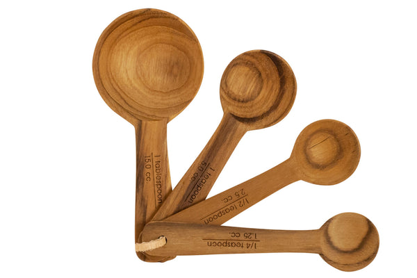 Teak Round Measuring Spoons // Artisanal Designer Kitchen Tools