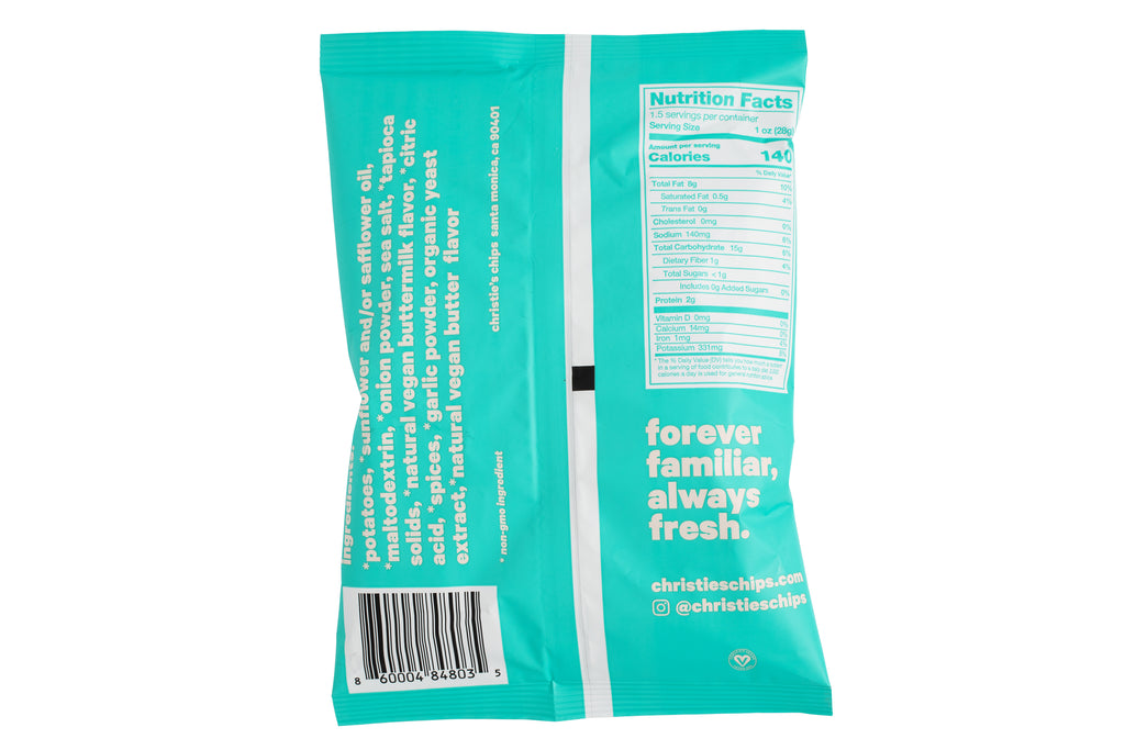 Sour Cream + Wild Onion Chips made by Christie's Chips in Santa Monica, CA // Artisanal Chips